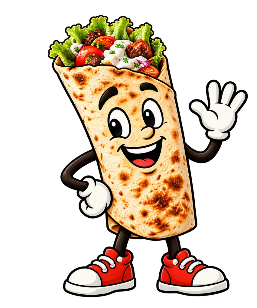 Erbík, usměvavý kebab v červených teniskách